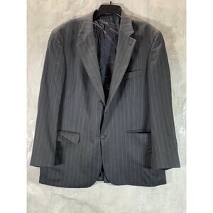 LANDS' END Men's Charcoal Pinstripe Two-Button Traditional-fit Suit Jacket SZ44R